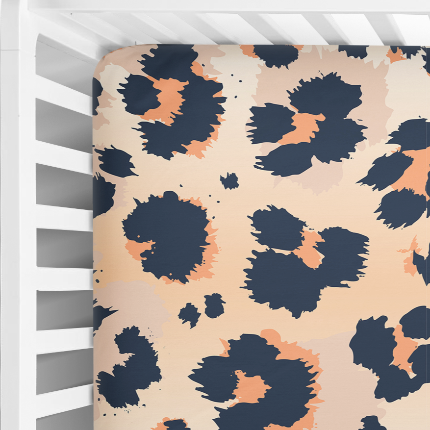 Leopard Print Fitted Crib Sheet - Coco + Moss