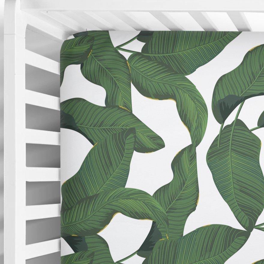 Banana Leaf Fitted Crib Sheet - Coco + Moss