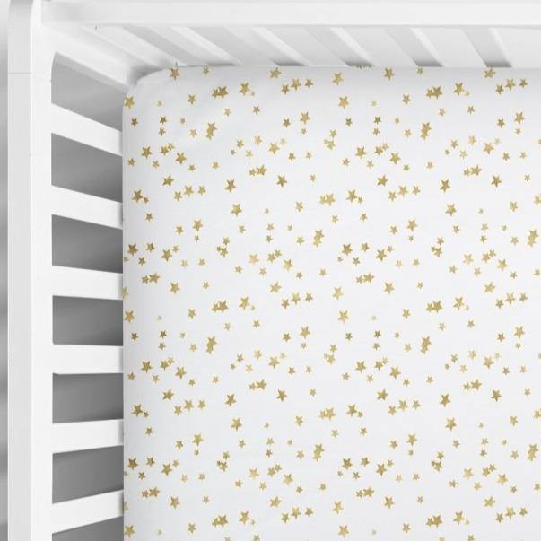 Gold Star Fitted Crib Sheet - Coco + Moss
