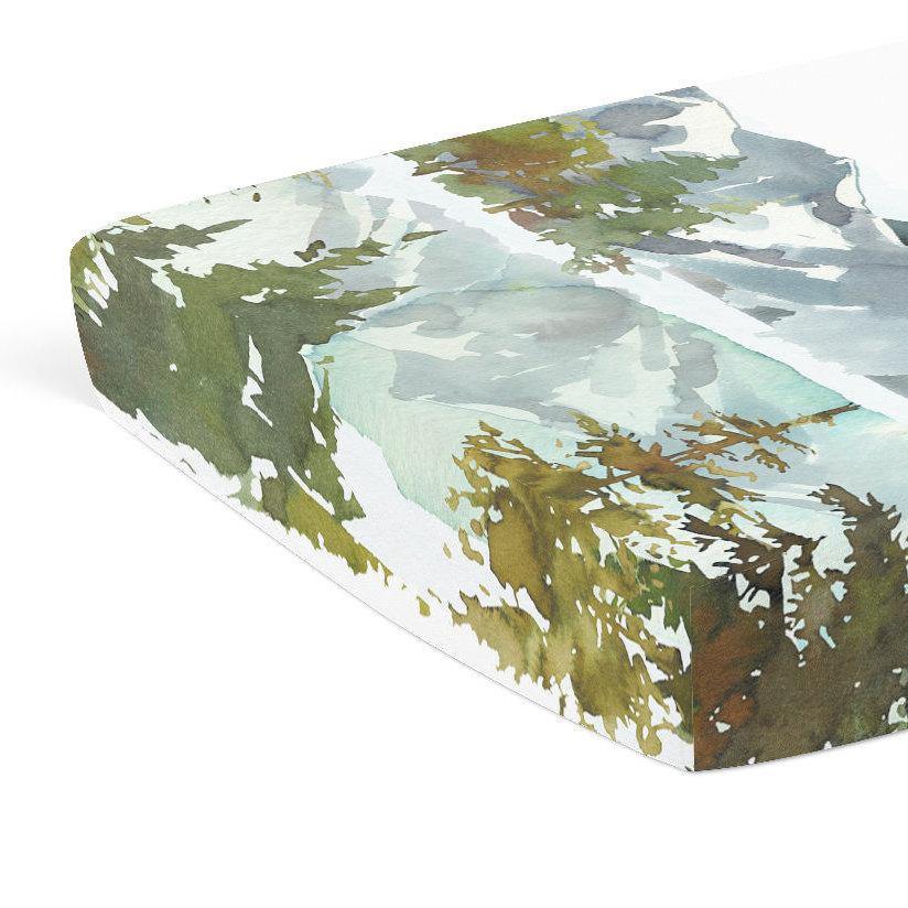 Mountain Forest Landscape Changing Pad Cover - Coco + Moss