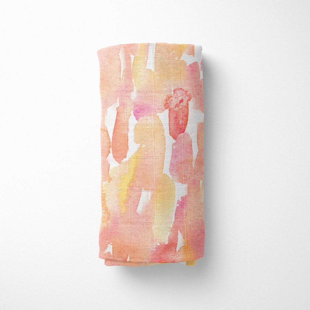 Pink and Orange Pastel Stretchy Swaddle - Coco + Moss