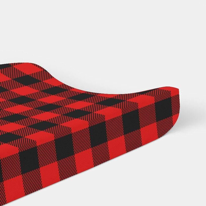 Red and Black Buffalo Plaid Change Mat Cover - Coco + Moss