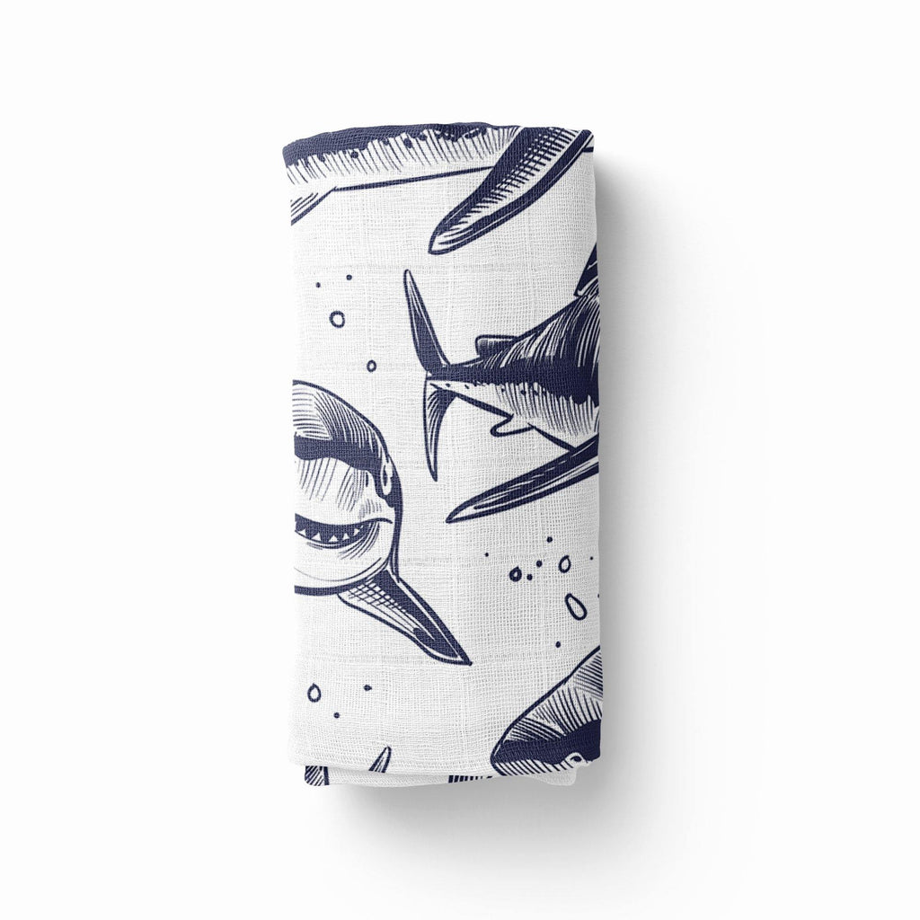 Shark Stretchy Swaddle - Coco + Moss