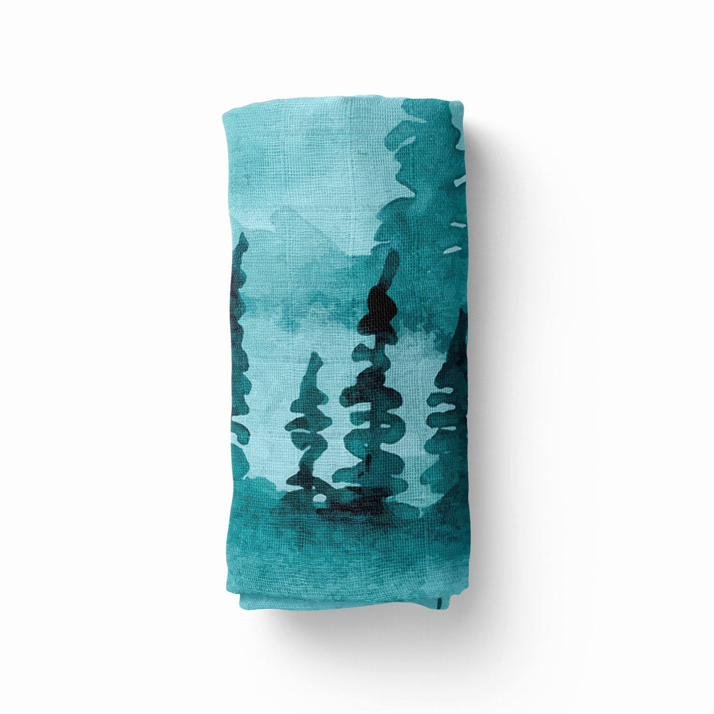 Teal Forest Stretchy Swaddle - Coco + Moss